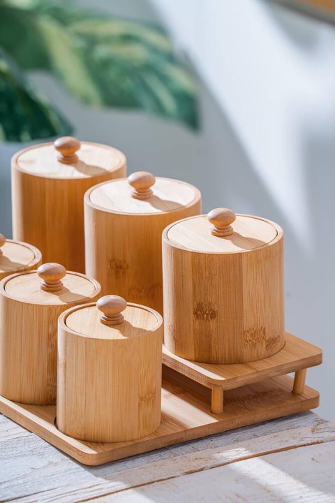 Acar Bambu Standlı 7 li Baharat Takımı ACR-516
