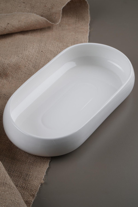 Acar Bianca Perla Porselen Oval Tabak - 35 cm SCT-21-0230