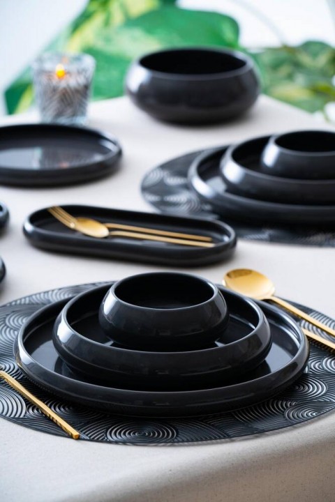 Acar Bianco Perla 6 Kişilik 27 Parça Yemek Takımı - Siyah SCT-06474