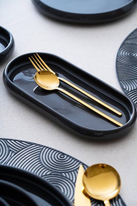 Acar Bianco Perla 6 Kişilik 27 Parça Yemek Takımı - Siyah SCT-06474