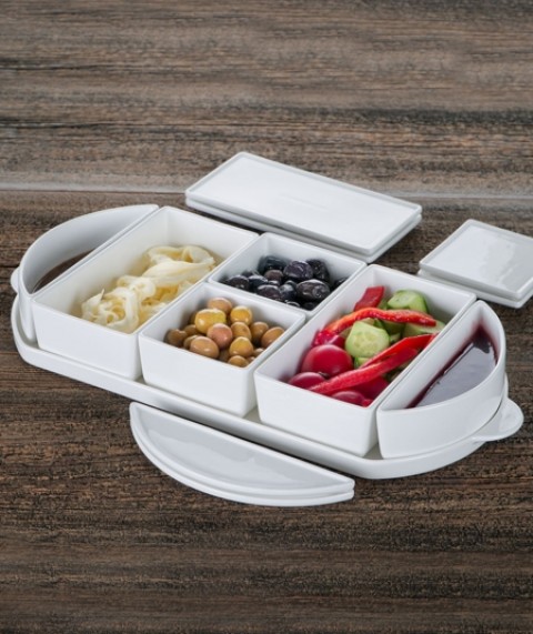 Acar Bianco Perla 6 lı Porselen Oval Kahvaltılık SCT-21-0420