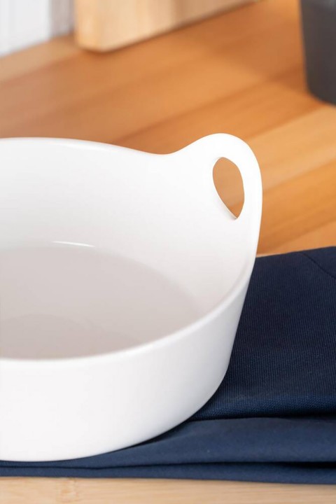 Acar Bianco Perla Oval Kulplu Kase - 21 cm SCT-05398