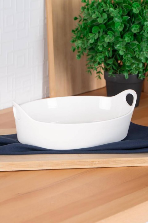 Acar Bianco Perla Oval Kulplu Kase - 26 cm SCT-05396