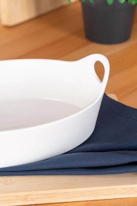 Acar Bianco Perla Oval Kulplu Kase - 26 cm SCT-05396
