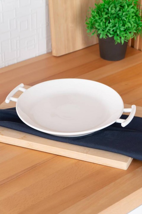 Acar Bianco Perla Yuvarlak Kulplu Servis Tabak - 29 cm SCT-05380