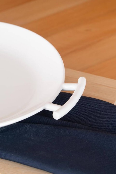 Acar Bianco Perla Yuvarlak Kulplu Servis Tabak - 29 cm SCT-05380