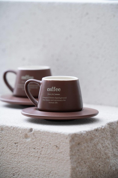 Acar Blush Coffee 2 li Kahve Fincan Takımı - Kahverengi KAL-07459