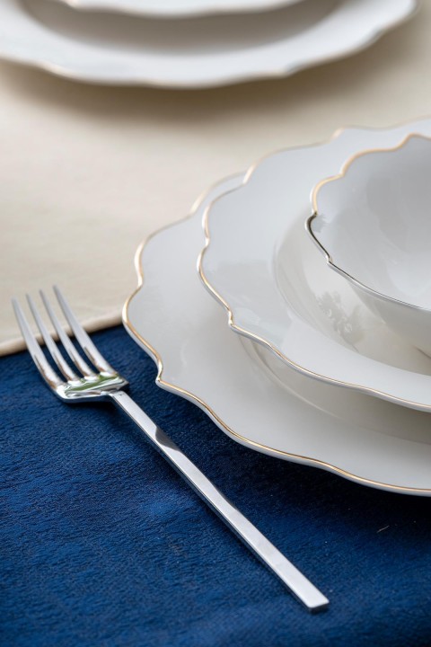 Acar Karmen 6 Kişilik 24 Parça Gold Porselen Yemek Takımı PORWM-06201