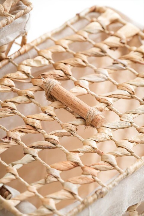 Acar Klen Dikdörtgen 3 lü Hasır Çamaşır Sepeti LNY-06449