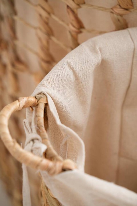 Acar Klen Yuvarlak 3 lü Hasır Çamaşır Sepeti LNY-06448