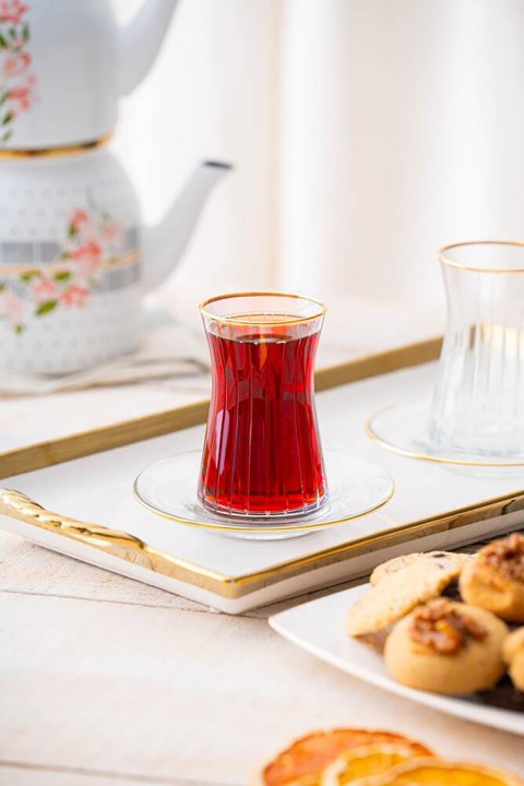 Acar Louisa 6 Kişilik 12 Parça Çay Seti - Gold HMS-06748