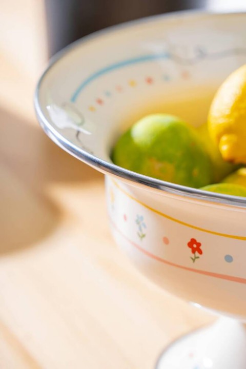 Acar Made With Love Emaye Ayaklı Meyvelik - 28 cm XAP-07711