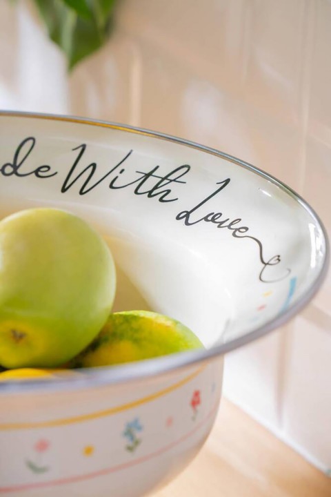 Acar Made With Love Emaye Ayaklı Meyvelik - 28 cm XAP-07711