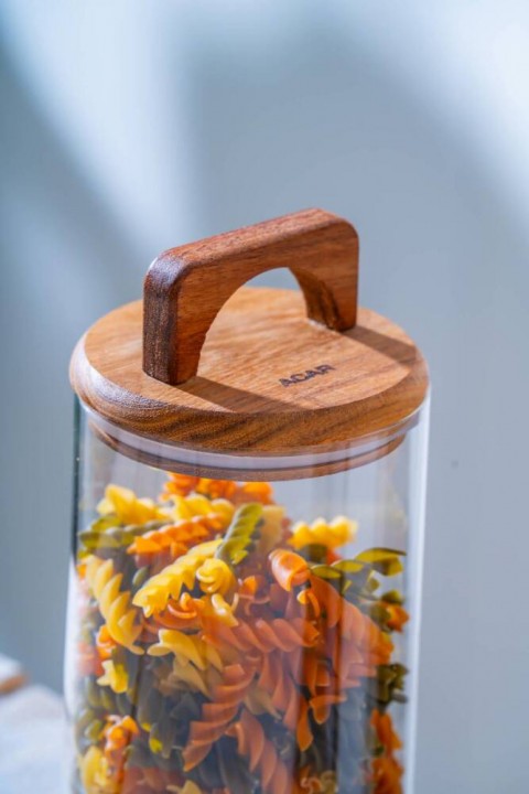 Acar Malibu Akasya Kapaklı Borosilikat Cam Kavanoz - 1000 ml LND-07571