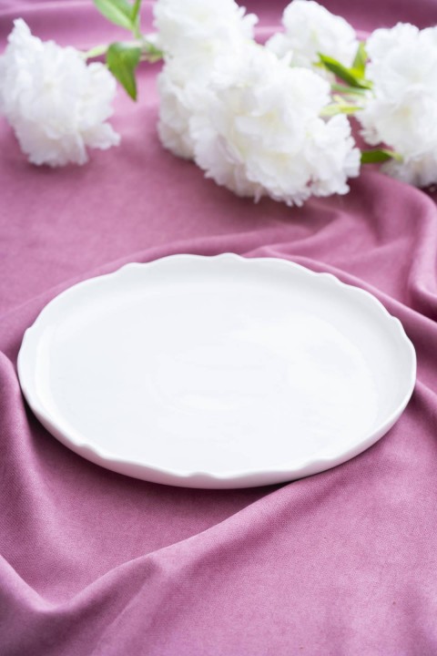 Acar Nirvana Yuvarlak Sunum Tabak - 22 cm - Beyaz