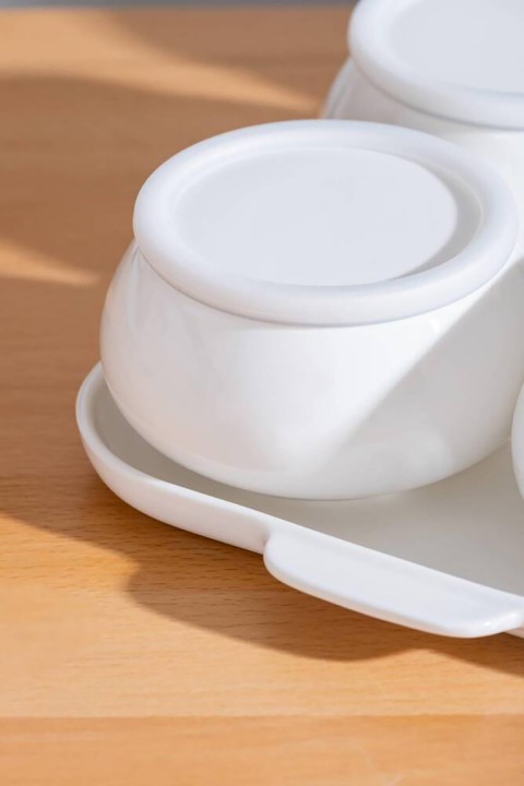 Acar Nora 6 Parça Yuvarlak Porselen Kapaklı Kahvaltılık SCT-06165