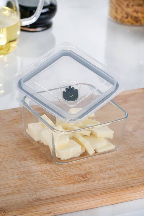 Acar Olivya Kare Vakumlu Cam Saklama Kabı - 0,45 Lt YSH-012135