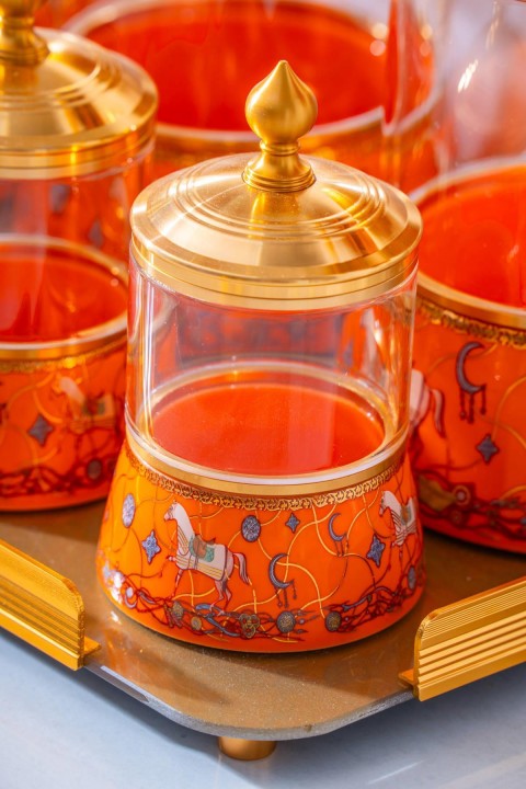 Acar Passifolia 8 Parça Tepsili Cam Baharat Kavanoz Seti KOH-07315