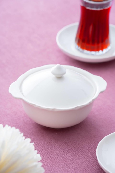 Acar Pure Carmen Kapaklı Kase Oval - Beyaz