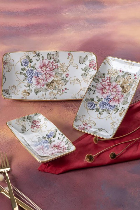 Acar Rosa 3 Parça Kayık Tabak Seti HCA-06412