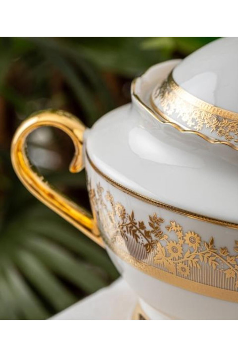 Acar Rosalind 60 Parça Bone China Emboss Gold Yemek Takımı  GBY-06263