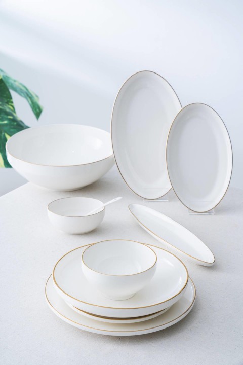 Acar Senna Gold 45 Parça Yemek Takımı - Beyaz - Go