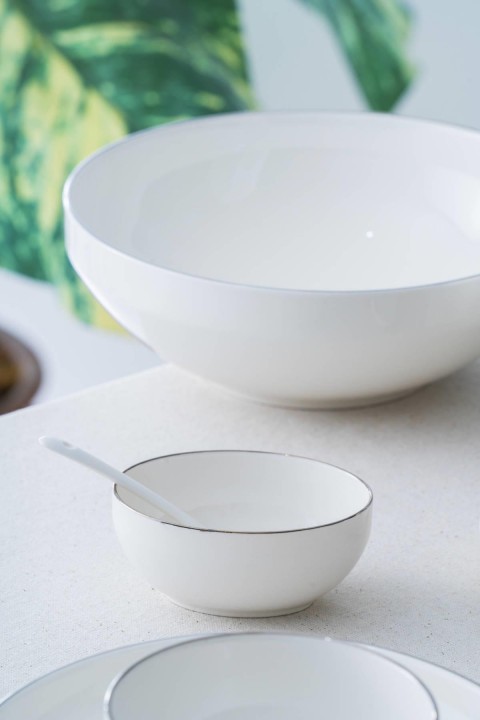 Acar Senna Gold 45 Parça Yemek Takımı - Beyaz - Gü