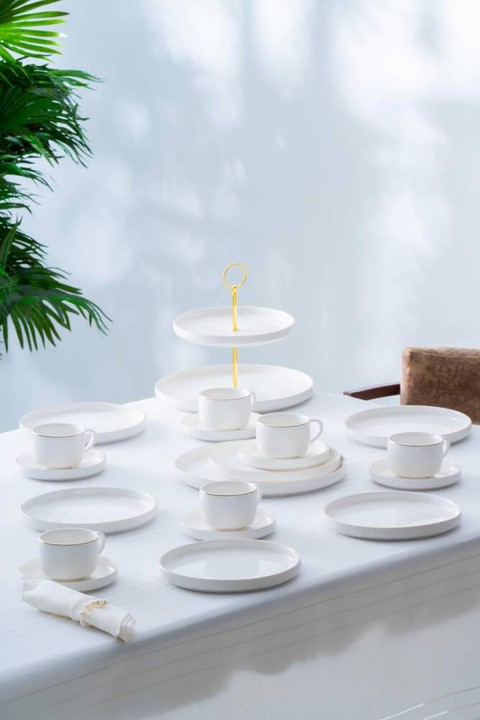 Acar Sierra 6 Kişilik 20 Parça Brunch Seti - Gold PORWM-06194