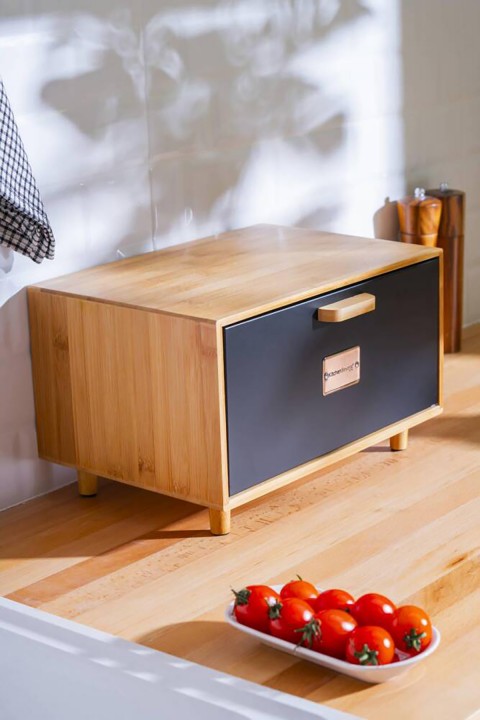 Acar Sirius Bambu Kare Ekmek Saklama Kutusu - 35 cm WEL-07472