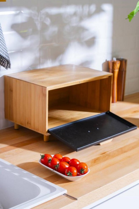 Acar Sirius Bambu Kare Ekmek Saklama Kutusu - 35 cm WEL-07472