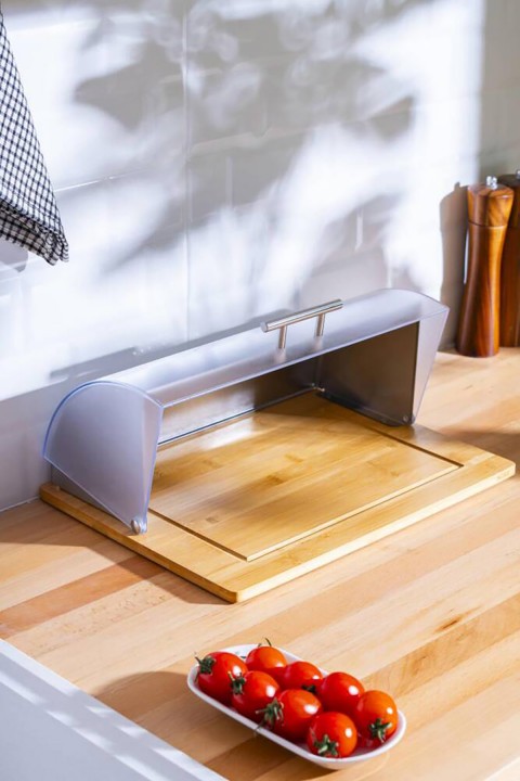 Acar Sirius Bambu Metal Kulplu Ekmek Saklama Kutusu - 38 cm WEL-07473