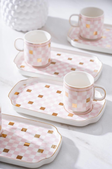 Acar Skye 6 Kişilik Kahve Fincanı Takımı - 100 ml - Pudra KAI-06904