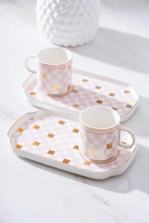 Acar Skye Duo 2 Kişilik Kahve Fincanı Takımı - 100 ml - Pudra KAI-06905