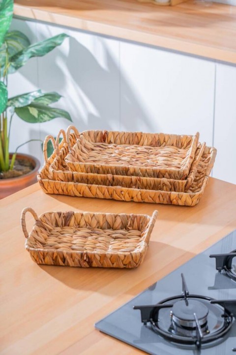 Acar Wicker 4 Parça Hasır Dikdörtgen Sepet SEP-06995