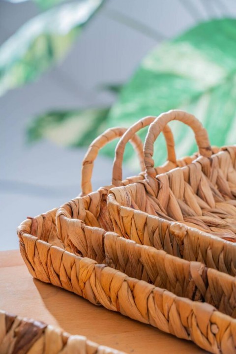 Acar Wicker 4 Parça Hasır Dikdörtgen Sepet SEP-06995