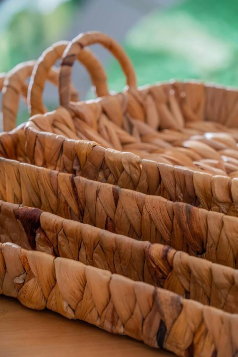 Acar Wicker 4 Parça Hasır Kare Sepet SEP-06997