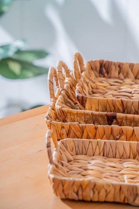 Acar Wicker 4 Parça Hasır Kare Sepet SEP-06997