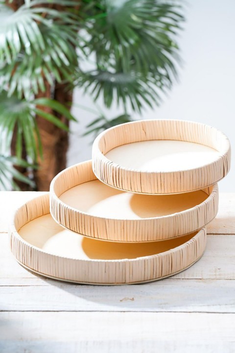 Acar Yuvarlak Hasır 3 lü Tepsi ACR-316