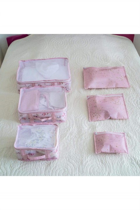 Alas Baby 6lı Seyahat Organizer Çantası - Pembe