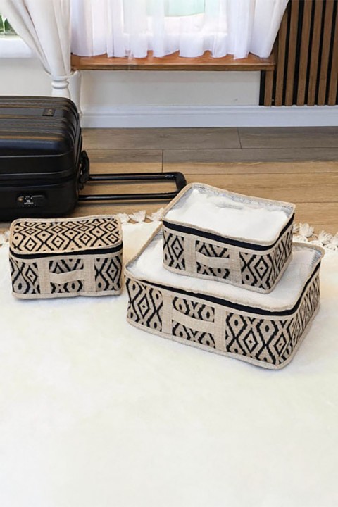 Alas Bohe 3 lü Bavul İçi Seyehat Çantası