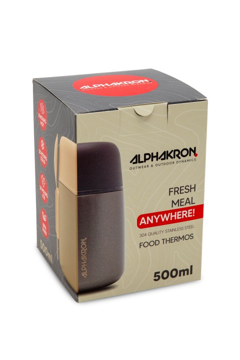 Alphakron Vakumlu Paslanmaz Çelik Yemek Termosu 0.5 lt - Krem