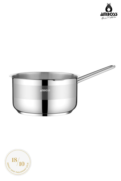Amboss Sapphire Paslanmaz Çelik İndüksiyon Tabanlı Sütlük,Sosluk - 16 cm