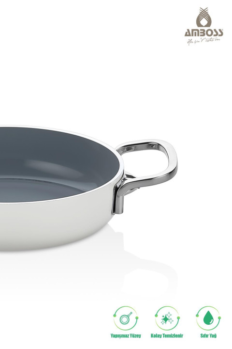 Amboss Sera Nova Yanmaz Yapışmaz Seramik Sahan 20 cm - Beyaz