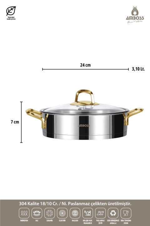 Amboss Diamond 8 Parça Tencere Set - Gold