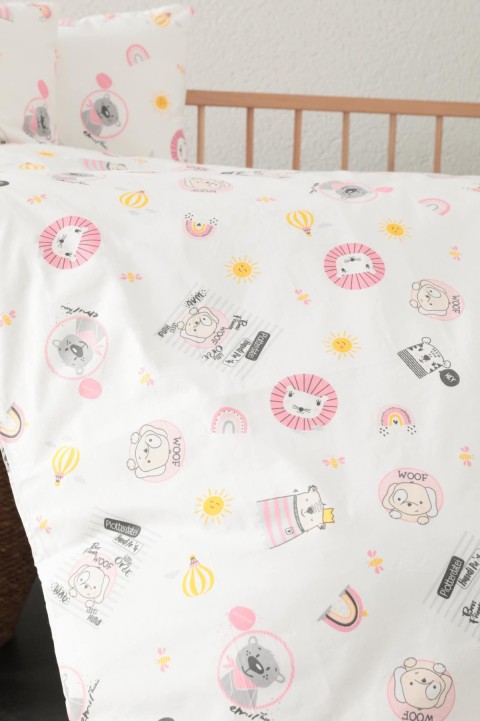 Baby %100 Pamuk Best Friends Bebek Nevresim Takımı - Pembe