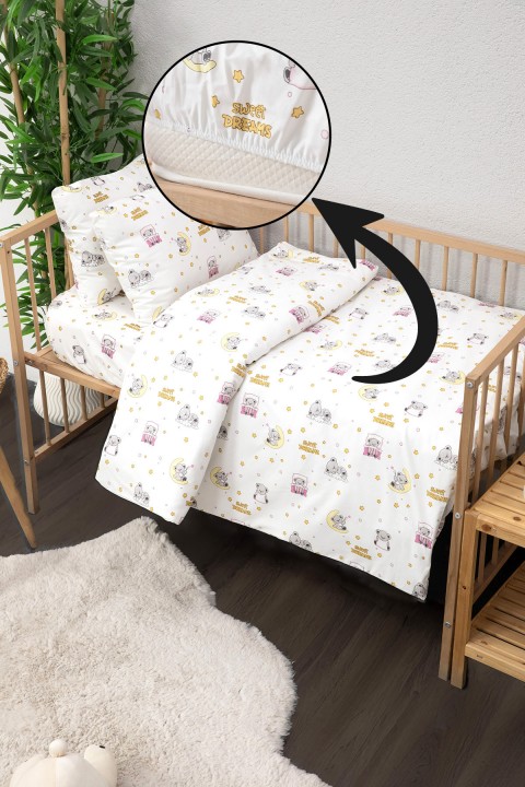 Baby %100 Pamuk Dream Sweet Bebek Nevresim Takımı - Pembe