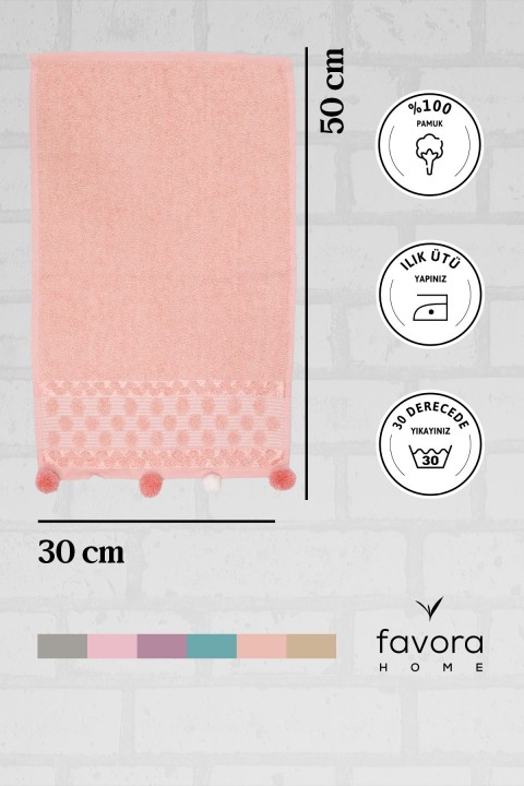 Bella Ponponlu El Havlusu 30x50 - Pudra