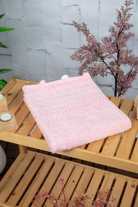 Bella Ponponlu Yüz Havlusu 50x90 - Pembe