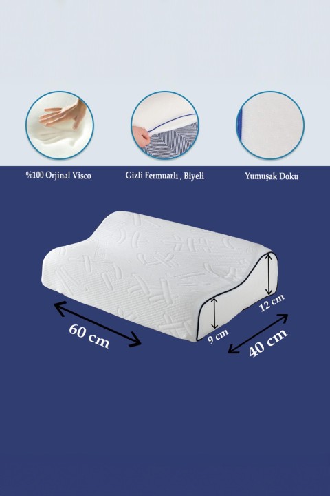Biocotton Boyun Destekli Ortopedik Visco Yastık 60x40 cm