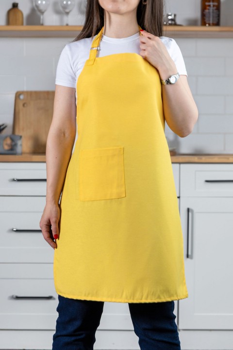 Chef Classic Ayar Askılı Mutfak Önlüğü - Sarı